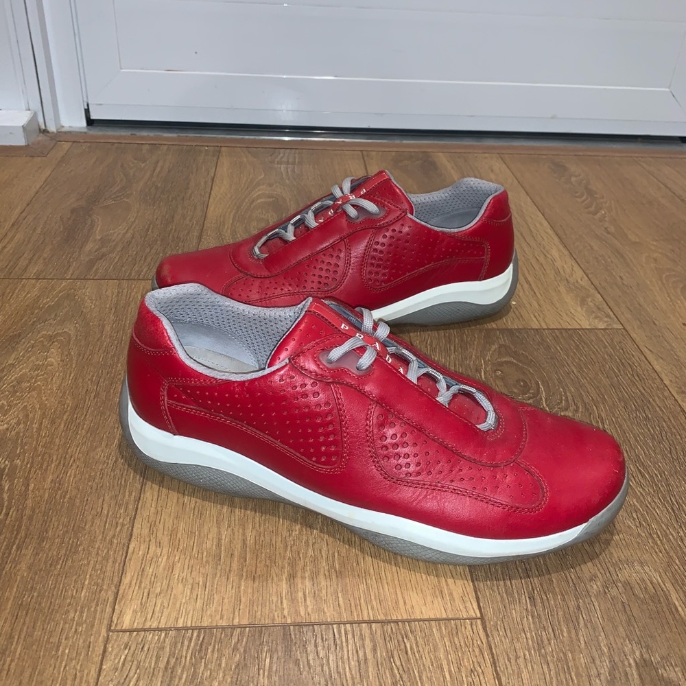 Prada Shoes - Men’s Red Leather Prada Sneaker - Size 10.5